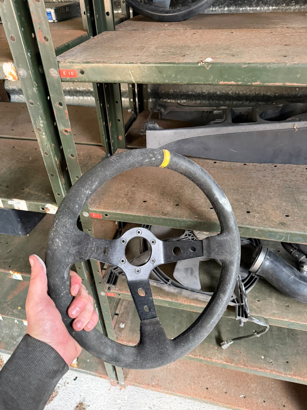 Black Three-Spoke Steering Wheel