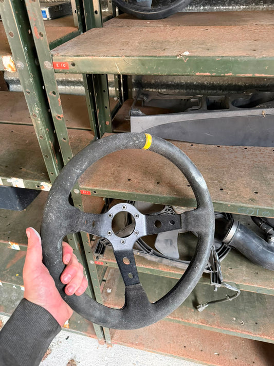 Black Three-Spoke Steering Wheel